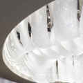 Contemporary luxury lighting hotel lobby glass stainless steel Modern large ribbon chandelier